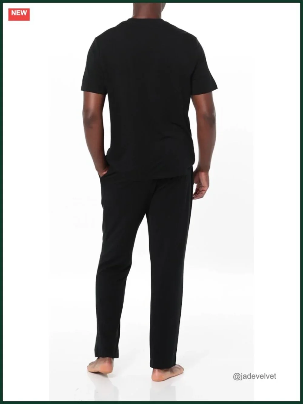 Men's Super Soft Modal Cotton Pajama Set T-Shirt Full-Length Bottoms